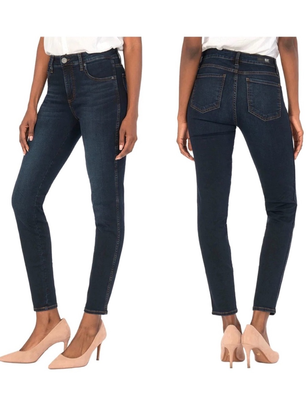 KFTK Diana Fab Ab High Rise Skinny Jeans Women’s Size 0 Dark Wash Stretch Denim